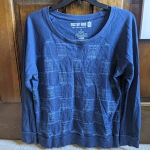 Doctor Who TARDIS pattern long sleeve tee